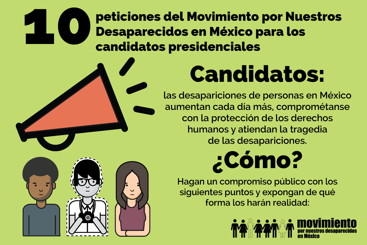 10 peticiones del Movimiento por nuestros desaparecidos