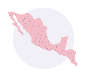 mapa del Movimiento por nuestros desaparecidos en México